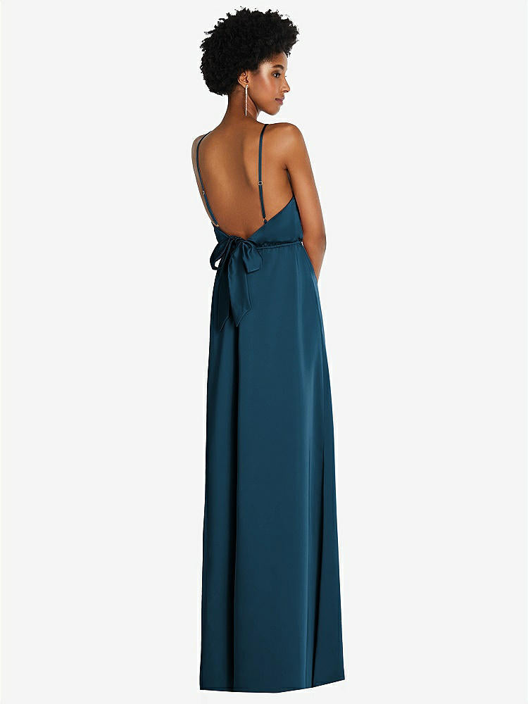 【STYLE: 8217】シンプルベアトップ マキシ ドレス  ストラップ【COLOR: Atlantic Blue】【SIZE: 00-30W】