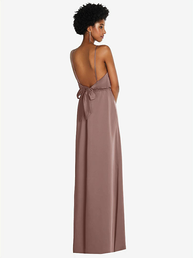 【STYLE: 8217】Low Tie-Back Maxi Dress with Adjustable Skinny Straps【COLOR: Sienna】