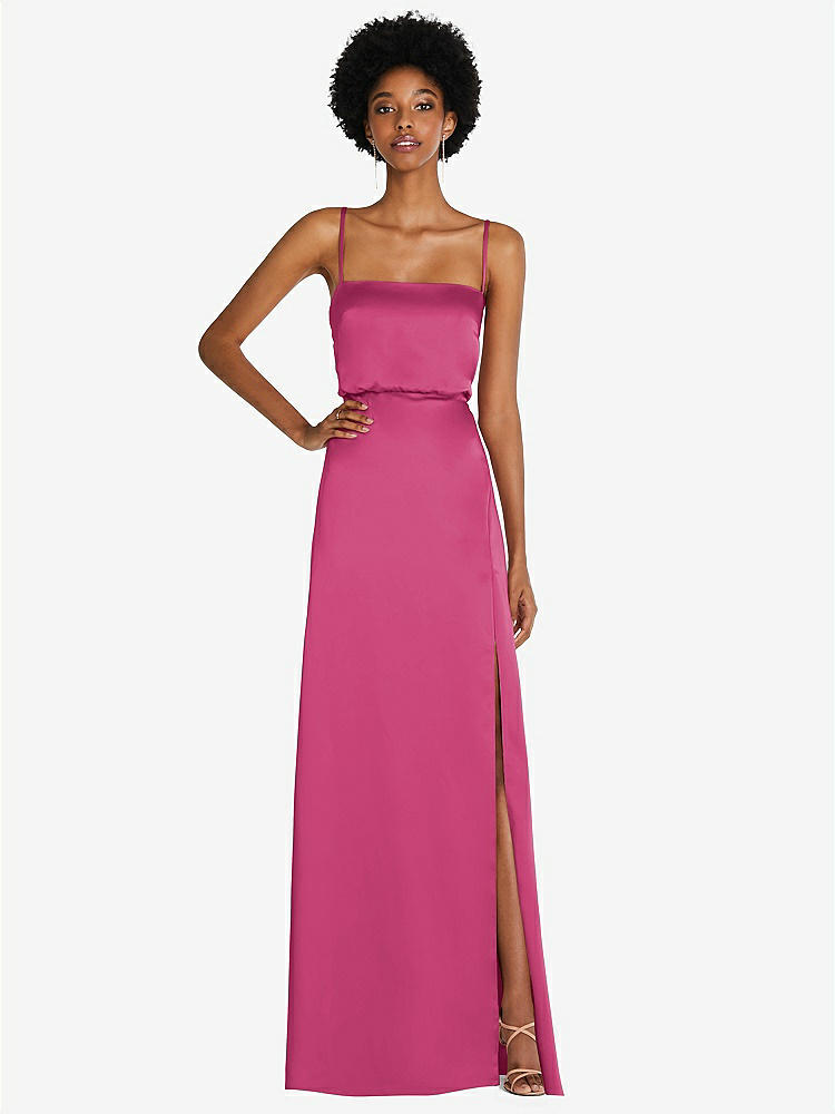 【STYLE: 8217】シンプルベアトップ マキシ ドレス  ストラップ【COLOR: Tea Rose】【SIZE: 00-30W】