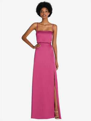 【STYLE: 8217】シンプルベアトップ マキシ ドレス  ストラップ【COLOR: Tea Rose】【SIZE: 00-30W】