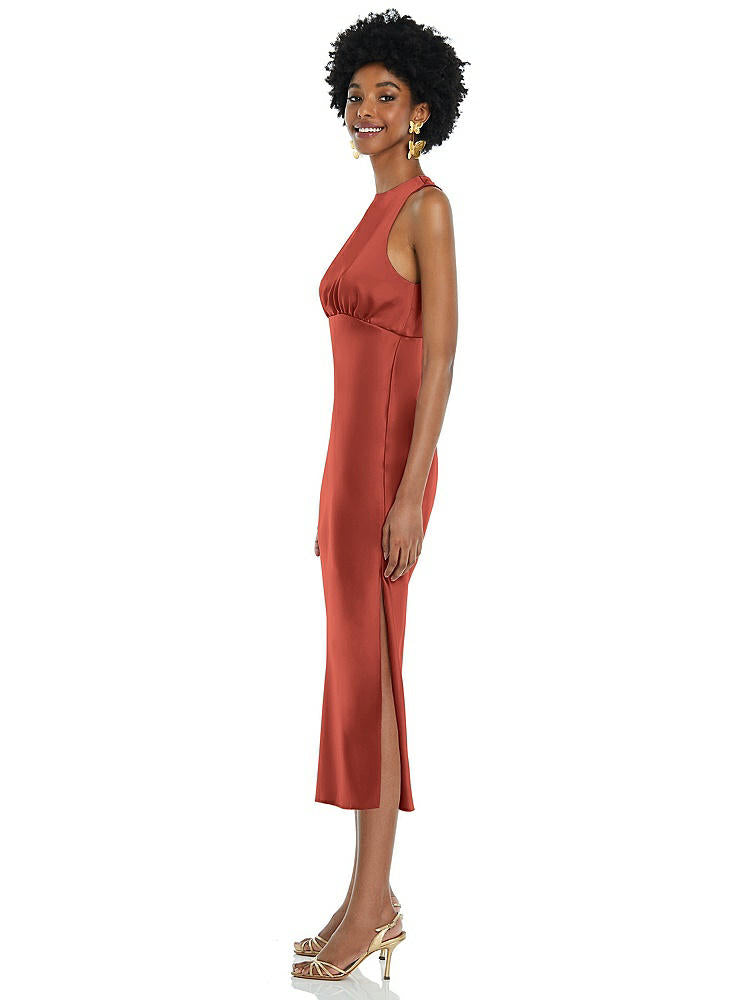 【NEW】【STYLE: LB042】ジュエル 首 ノースリーブ MIDI ドレス バイアス スカート【COLOR: Amber Sunset】【SIZE: 00-30W】