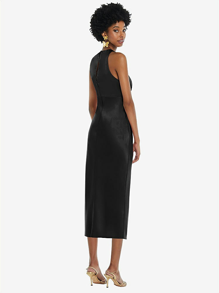 【NEW】【STYLE: LB042】ジュエル 首 ノースリーブ MIDI ドレス バイアス スカート【COLOR: Black】【SIZE: 00-30W】