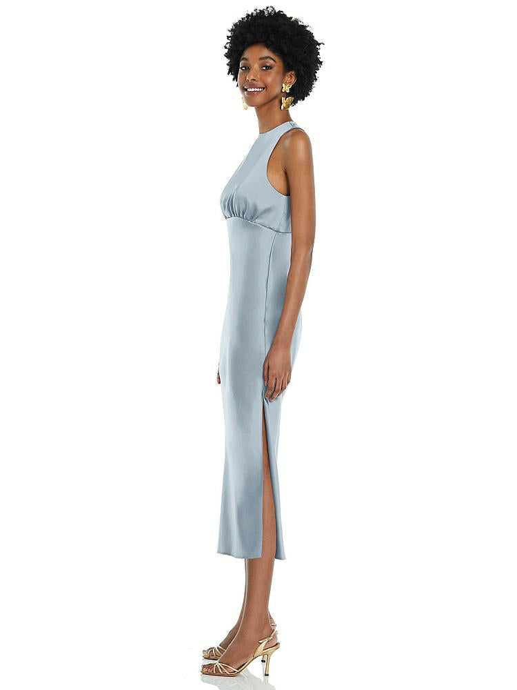 【NEW】【STYLE: LB042】ジュエル 首 ノースリーブ MIDI ドレス バイアス スカート【COLOR: Mist】【SIZE: 00-30W】