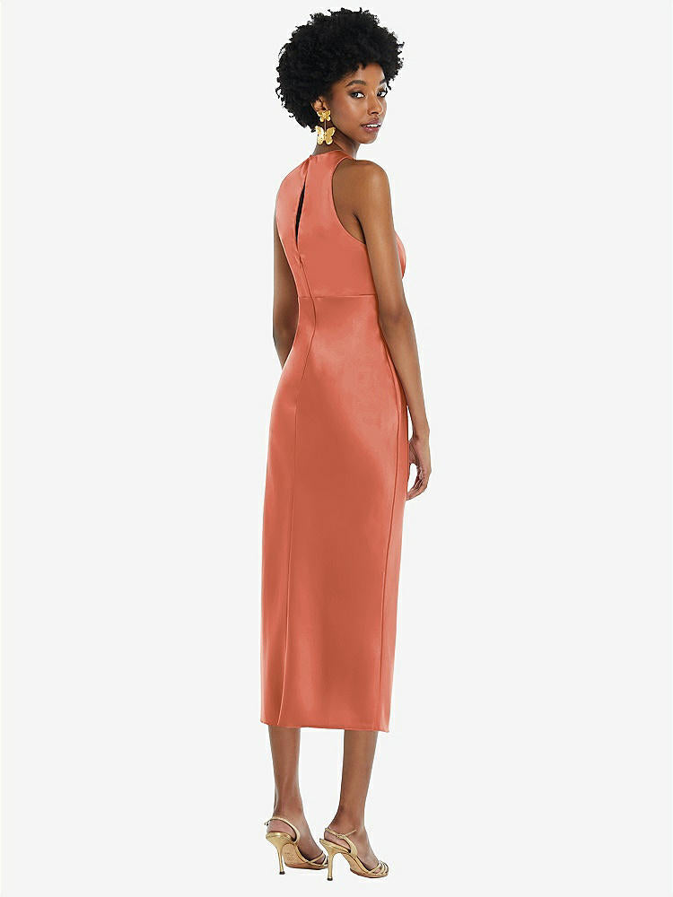 【NEW】【STYLE: LB042】ジュエル 首 ノースリーブ MIDI ドレス バイアス スカート【COLOR: Terracotta Copper】【SIZE: 00-30W】