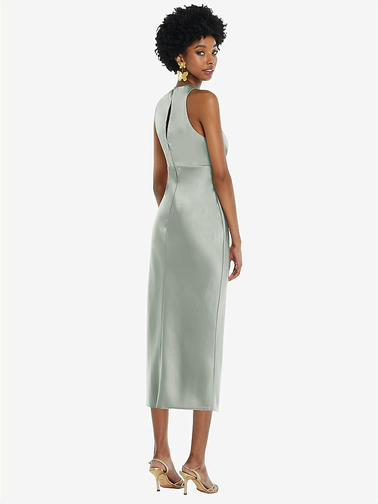 【NEW】【STYLE: LB042】ジュエル 首 ノースリーブ MIDI ドレス バイアス スカート【COLOR: Willow Green】【SIZE: 00-30W】