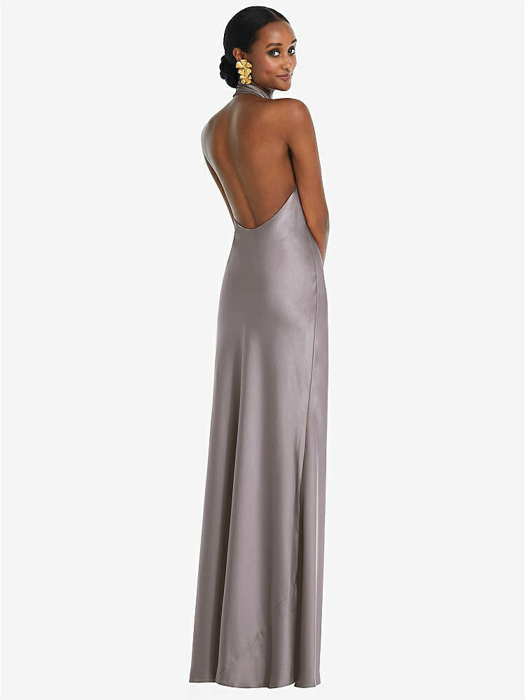 【NEW】【STYLE: LB039】スカーフ ネクタイ スタンド 襟 マキシ ドレス 前面 スリット【COLOR: Cashmere Gray】【SIZE: 00-30W】
