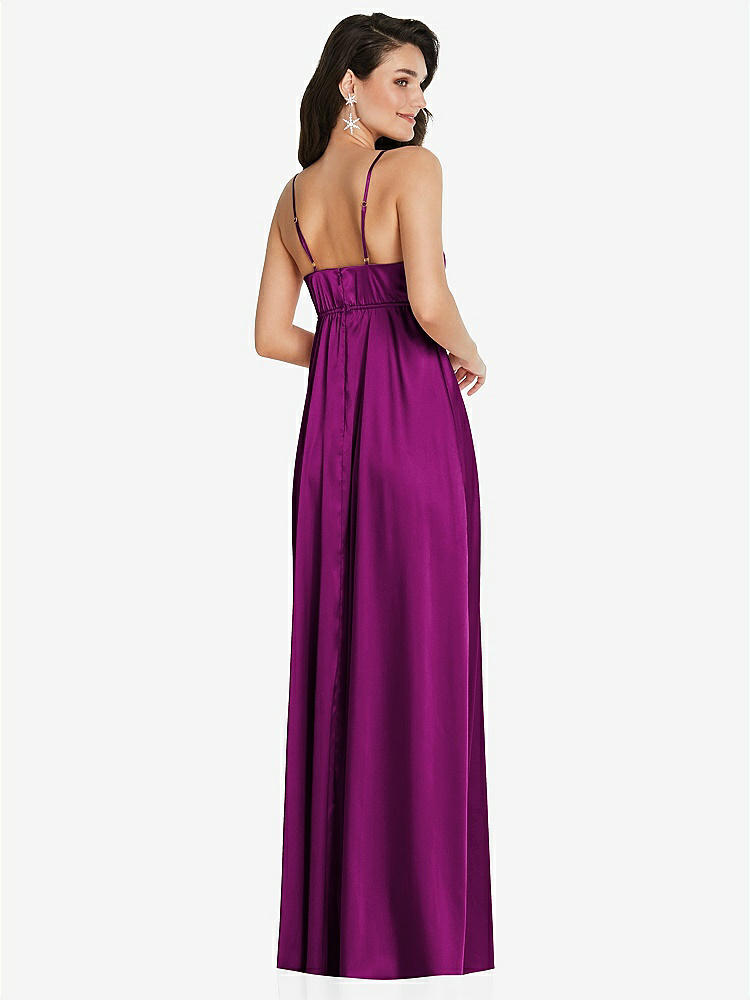 【STYLE: TH097】カウルネック ウエスト マキシ ドレス 調整可能 ストラップ【COLOR: Persian Plum】【SIZE: 00-30W】