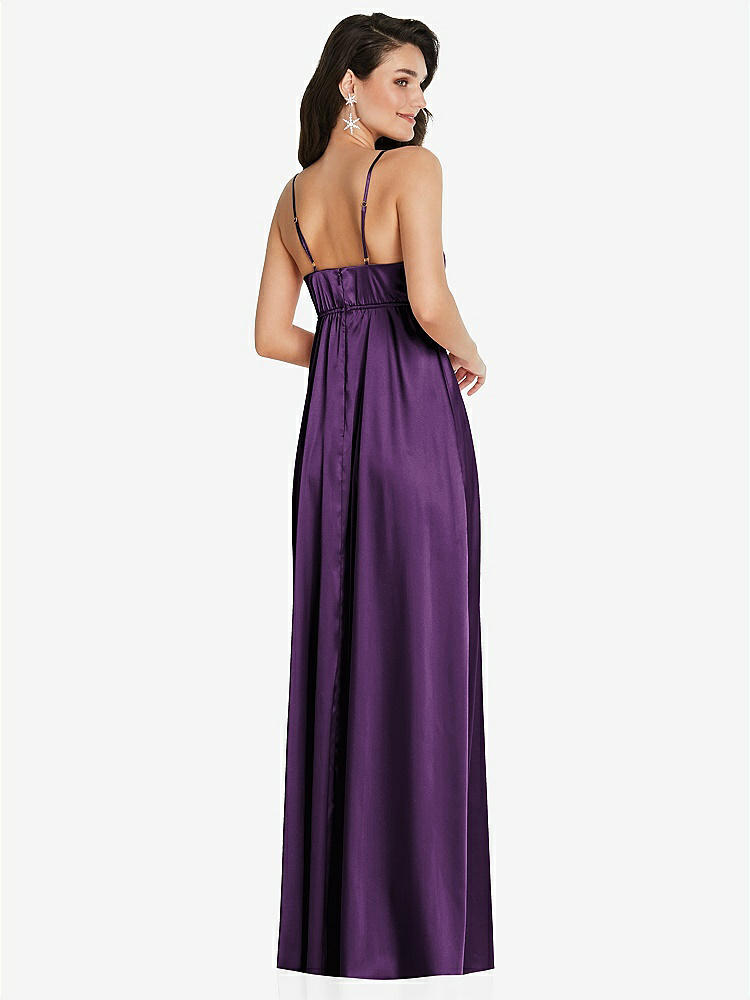 【STYLE: TH097】Cowl-Neck Empire Waist Maxi Dress with Adjustable Straps【COLOR: African Violet】