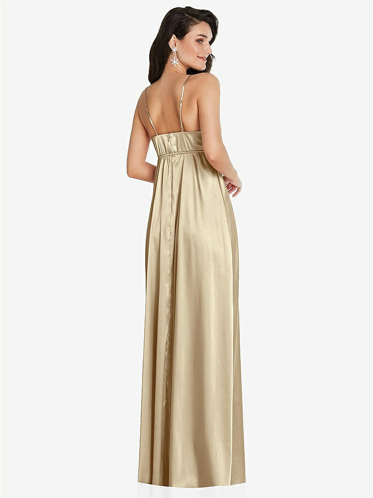 【STYLE: TH097】カウルネック ウエスト マキシ ドレス 調整可能 ストラップ【COLOR: Banana】【SIZE: 00-30W】