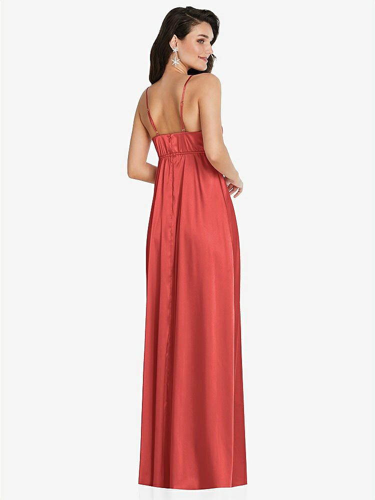 【STYLE: TH097】カウルネック ウエスト マキシ ドレス 調整可能 ストラップ【COLOR: Perfect Coral】【SIZE: 00-30W】