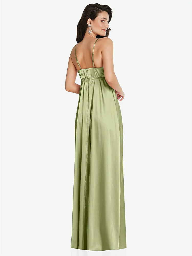 【STYLE: TH097】カウルネック ウエスト マキシ ドレス 調整可能 ストラップ【COLOR: Mint】【SIZE: 00-30W】