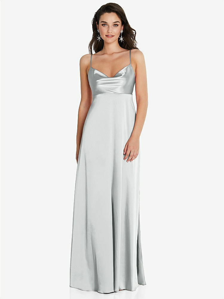 【STYLE: TH097】カウルネック ウエスト マキシ ドレス 調整可能 ストラップ【COLOR: Sterling】【SIZE: 00-30W】