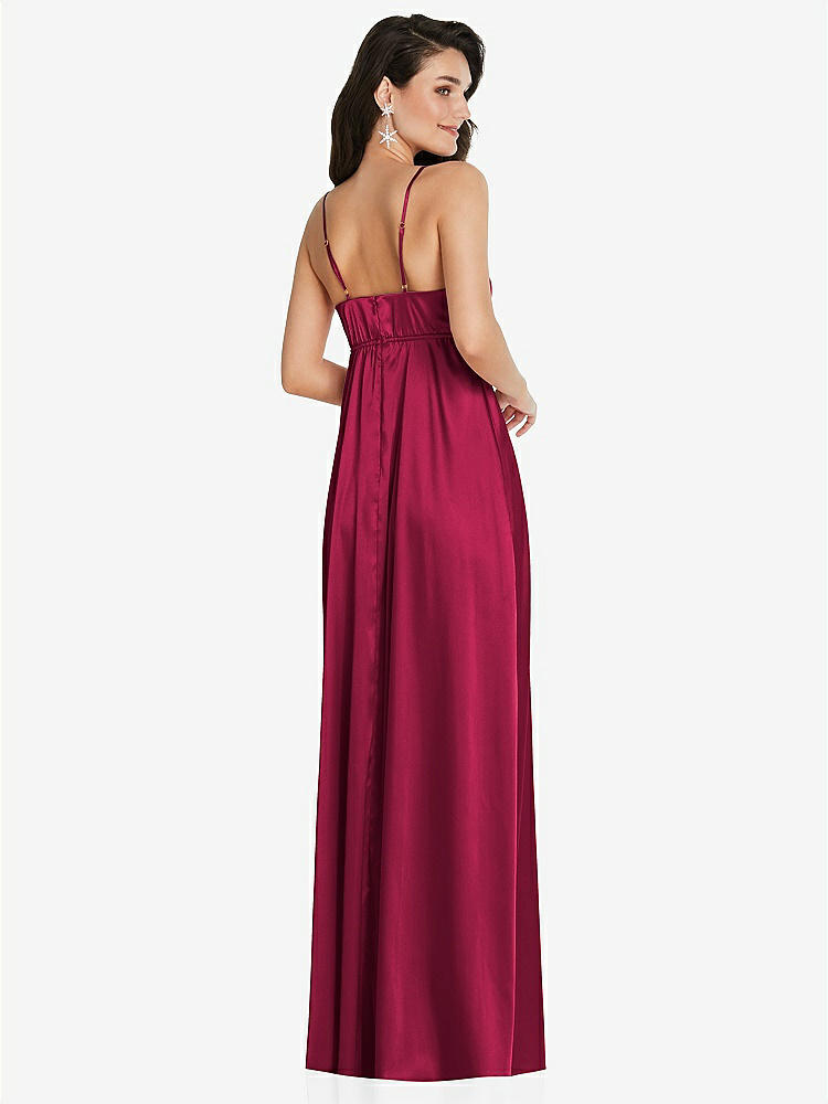 【STYLE: TH097】Cowl-Neck Empire Waist Maxi Dress with Adjustable Straps【COLOR: Valentine】