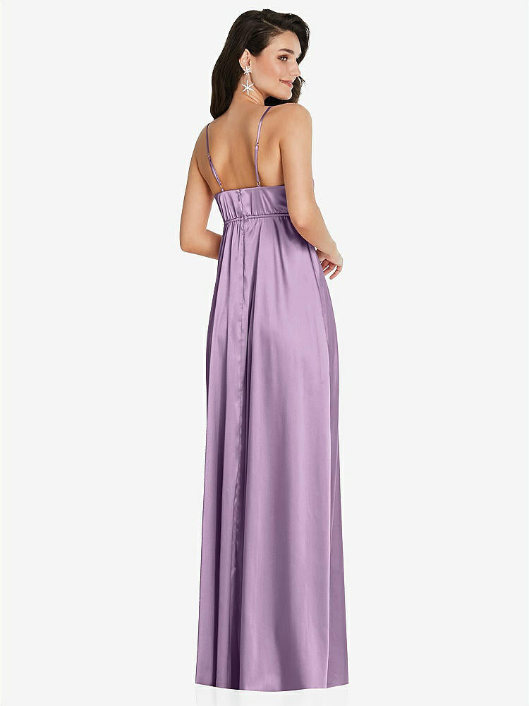 【STYLE: TH097】カウルネック ウエスト マキシ ドレス 調整可能 ストラップ【COLOR: Wood Violet】【SIZE: 00-30W】