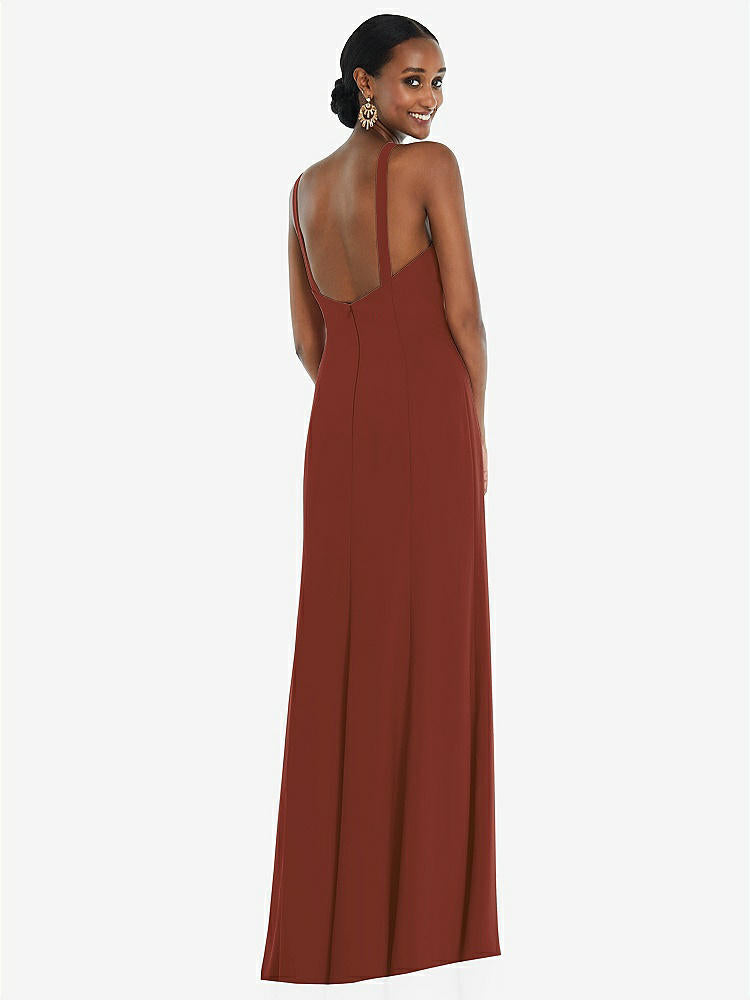 【STYLE: 3093】Criss Cross Halter Princess Line Trumpet Gown【COLOR: Auburn Moon】