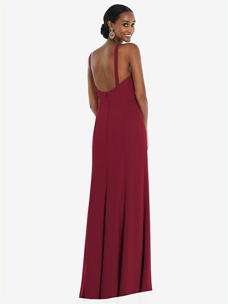 【NEW】【STYLE: 3093】クロス クロス ホルター プリンセス ライン トランペット ガウン【COLOR: Burgundy】【SIZE: 00-30W】