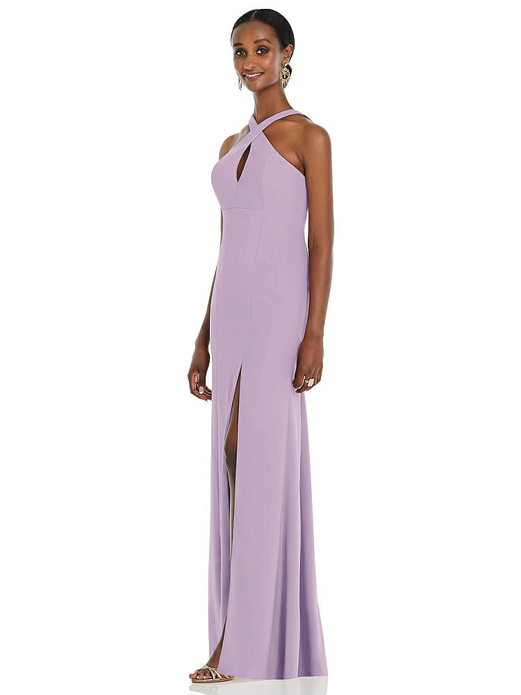 【NEW】【STYLE: 3093】クロス クロス ホルター プリンセス ライン トランペット ガウン【COLOR: Pale Purple】【SIZE: 00-30W】