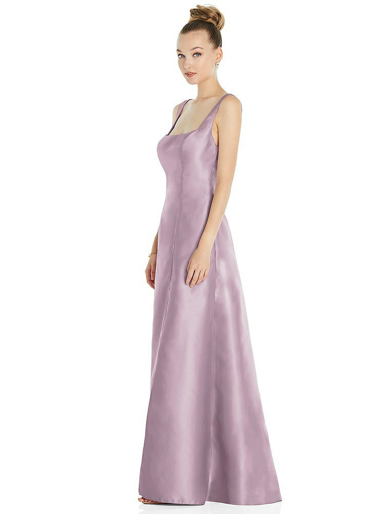 【STYLE: D826】Sleeveless Square-Neck Princess Line Gown with Pockets【COLOR: Suede Rose】
