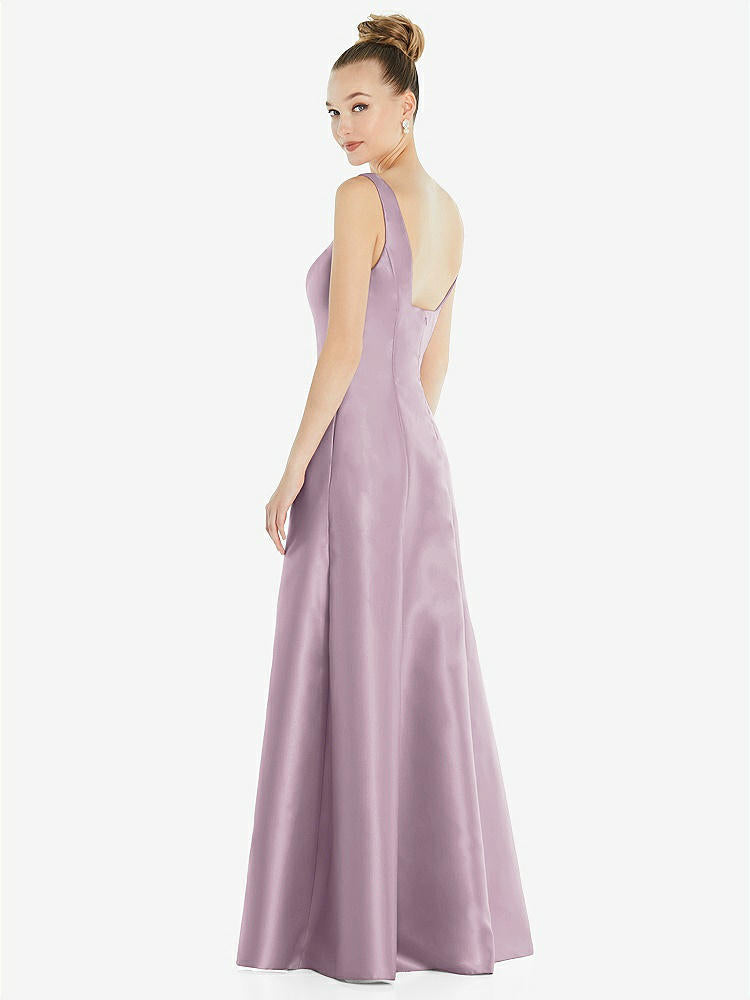 【STYLE: D826】Sleeveless Square-Neck Princess Line Gown with Pockets【COLOR: Suede Rose】