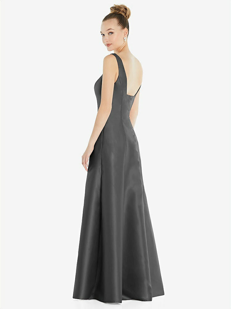 【STYLE: D826】Sleeveless Square-Neck Princess Line Gown with Pockets【COLOR: Gunmetal】
