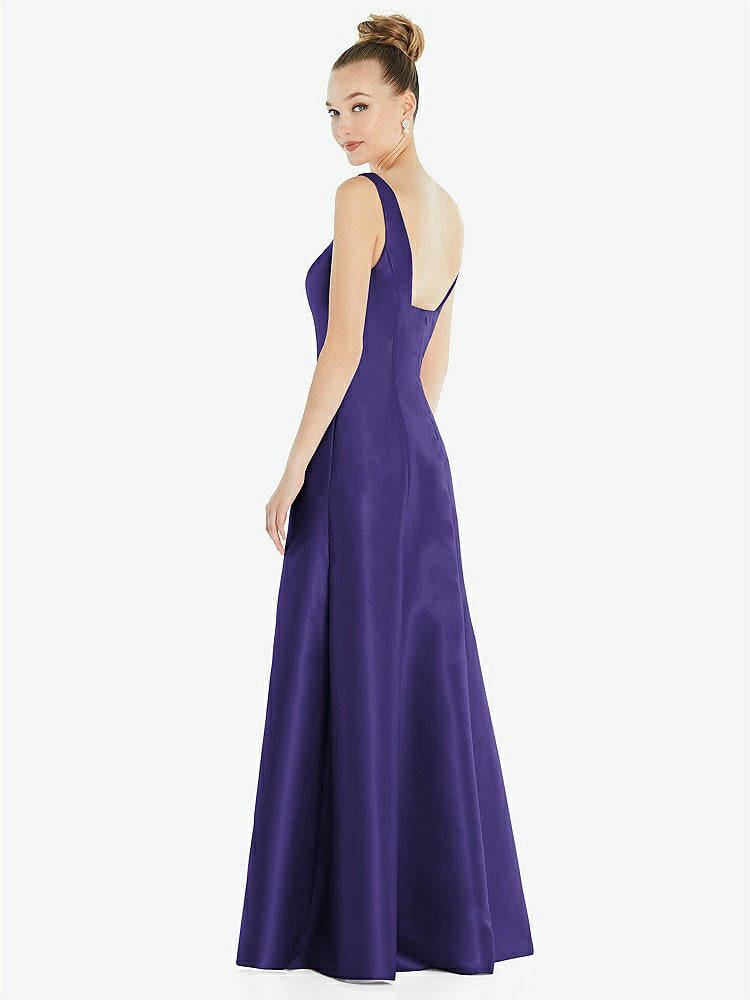 【STYLE: D826】Sleeveless Square-Neck Princess Line Gown with Pockets【COLOR: Grape】