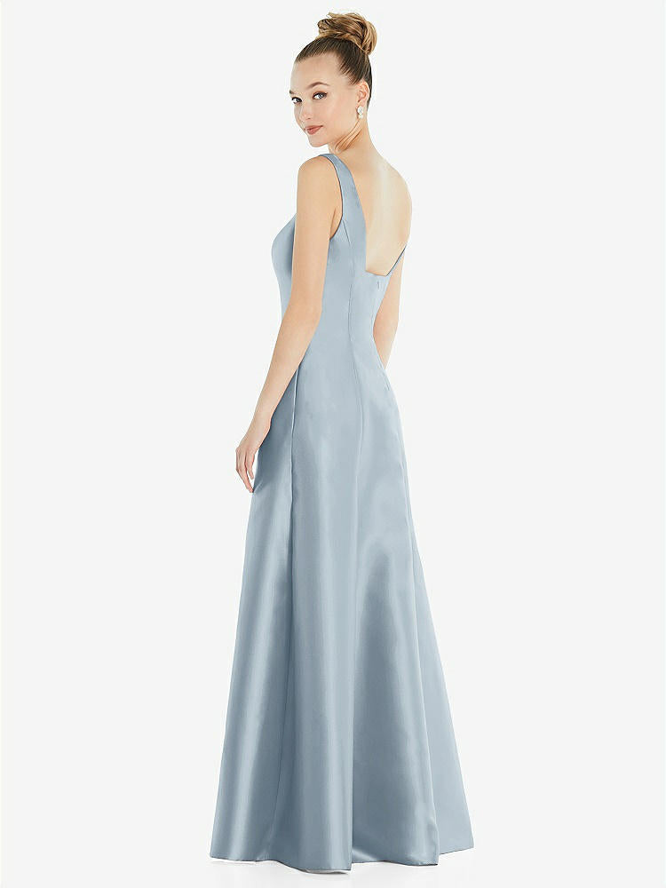 【STYLE: D826】Sleeveless Square-Neck Princess Line Gown with Pockets【COLOR: Mist】