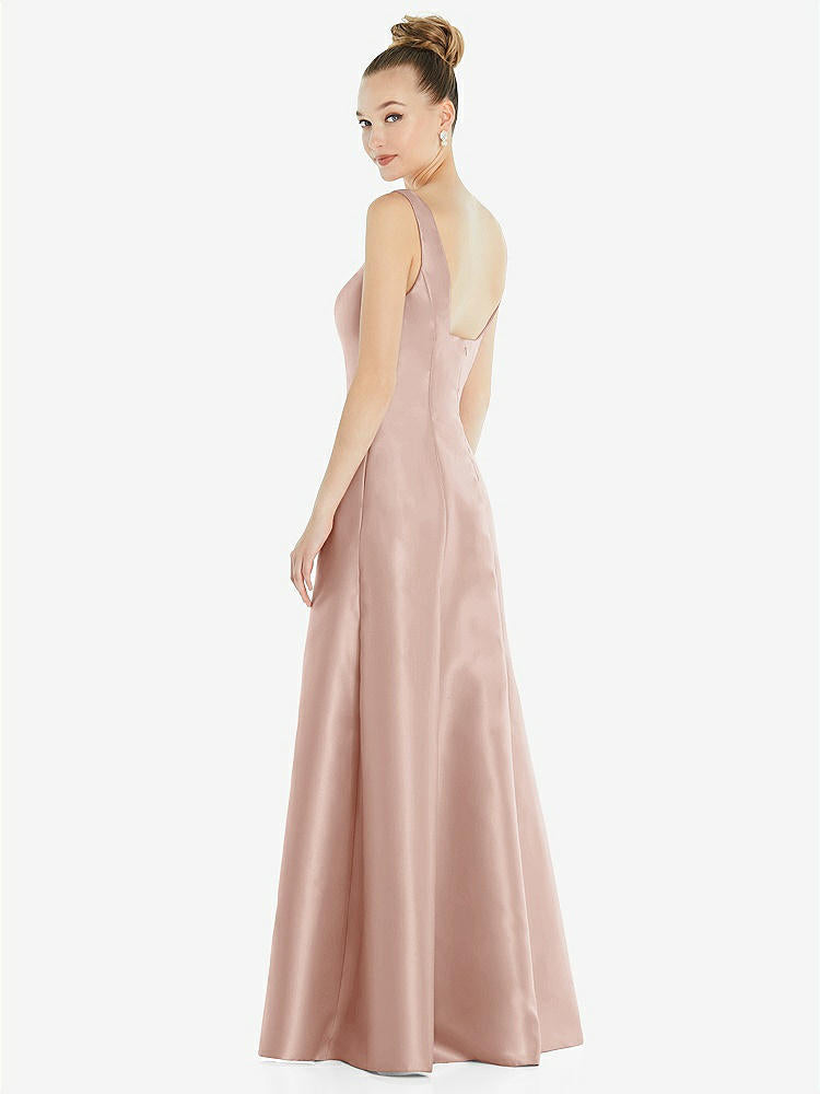 【STYLE: D826】Sleeveless Square-Neck Princess Line Gown with Pockets【COLOR: Toasted Sugar】