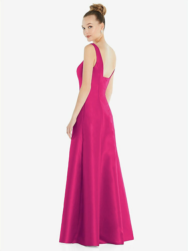【STYLE: D826】Sleeveless Square-Neck Princess Line Gown with Pockets【COLOR: Think Pink】