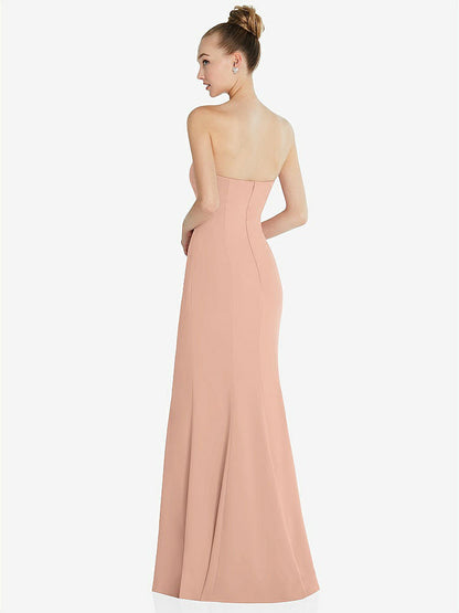 【NEW】【STYLE: 6860】ストラップレス プリンセス ライン クレープ 人魚 ガウン【COLOR: Pale Peach】【SIZE: 00-30W】