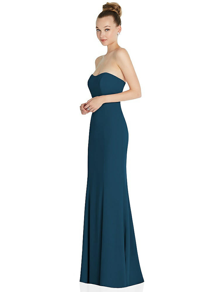 【NEW】【STYLE: 6860】ストラップレス プリンセス ライン クレープ 人魚 ガウン【COLOR: Atlantic Blue】【SIZE: 00-30W】