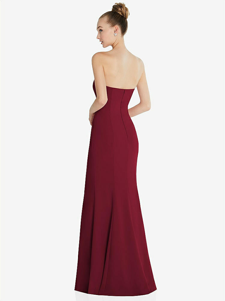 【NEW】【STYLE: 6860】ストラップレス プリンセス ライン クレープ 人魚 ガウン【COLOR: Burgundy】【SIZE: 00-30W】