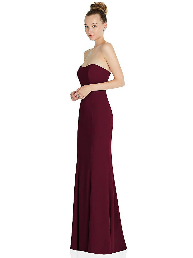 【NEW】【STYLE: 6860】ストラップレス プリンセス ライン クレープ 人魚 ガウン【COLOR: Cabernet】【SIZE: 00-30W】