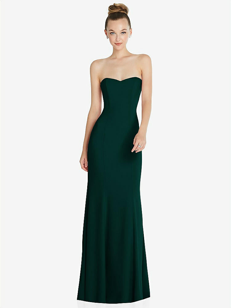 【STYLE: 6860】Strapless Princess Line Crepe Mermaid Gown【COLOR: Evergreen】