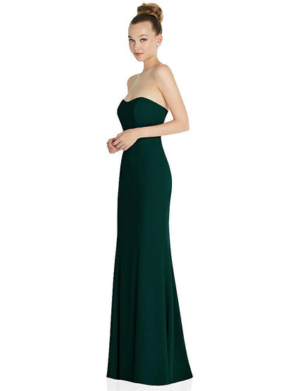【STYLE: 6860】Strapless Princess Line Crepe Mermaid Gown【COLOR: Evergreen】