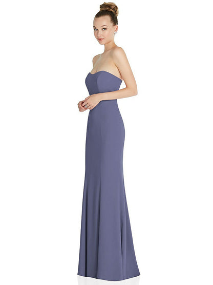【NEW】【STYLE: 6860】ストラップレス プリンセス ライン クレープ 人魚 ガウン【COLOR: French Blue】【SIZE: 00-30W】