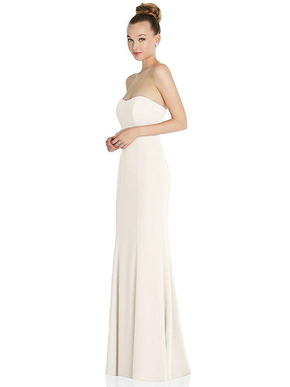 【NEW】【STYLE: 6860】ストラップレス プリンセス ライン クレープ 人魚 ガウン【COLOR: Ivory】【SIZE: 00-30W】
