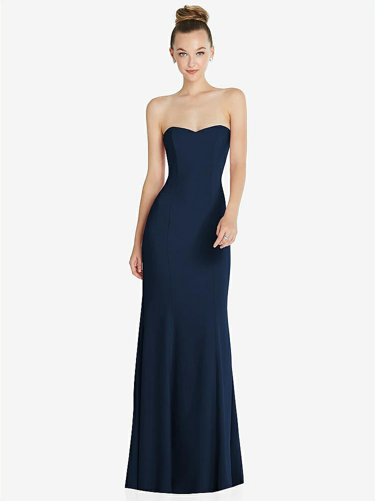 【NEW】【STYLE: 6860】ストラップレス プリンセス ライン クレープ 人魚 ガウン【COLOR: Midnight Navy】【SIZE: 00-30W】