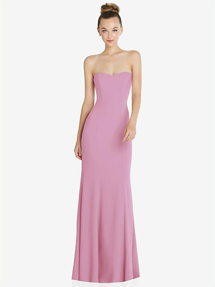 【STYLE: 6860】Strapless Princess Line Crepe Mermaid Gown【COLOR: Powder Pink】