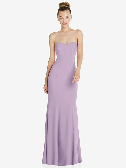 【NEW】【STYLE: 6860】ストラップレス プリンセス ライン クレープ 人魚 ガウン【COLOR: Pale Purple】【SIZE: 00-30W】