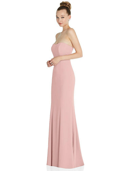 【NEW】【STYLE: 6860】ストラップレス プリンセス ライン クレープ 人魚 ガウン【COLOR: Rose - PANTONE Rose Quartz】【SIZE: 00-30W】