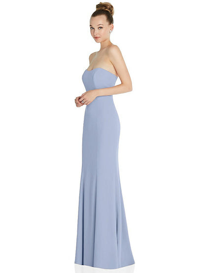 【NEW】【STYLE: 6860】ストラップレス プリンセス ライン クレープ 人魚 ガウン【COLOR: Sky Blue】【SIZE: 00-30W】