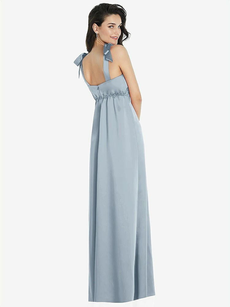 【NEW】【STYLE: 8224】脂肪 ネクタイ肩 帝国 ウエスト マキシ ドレス フロント スリット【COLOR: Mist】【SIZE: 00-30W】