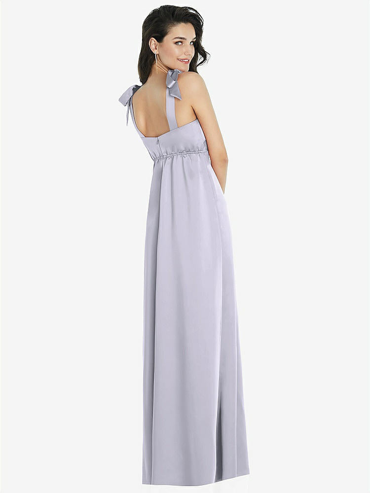 【STYLE: 8224】Flat Tie-Shoulder Empire Waist Maxi Dress with Front Slit【COLOR: Silver Dove】