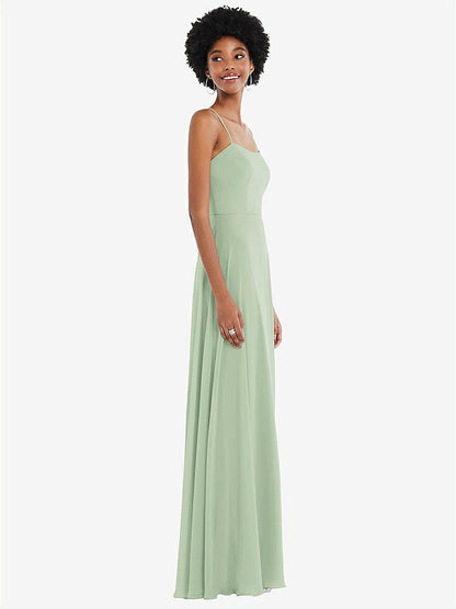 【STYLE: 1559】Scoop Neck Convertible Tie-Strap Maxi Dress with Front Slit【COLOR: Celadon】