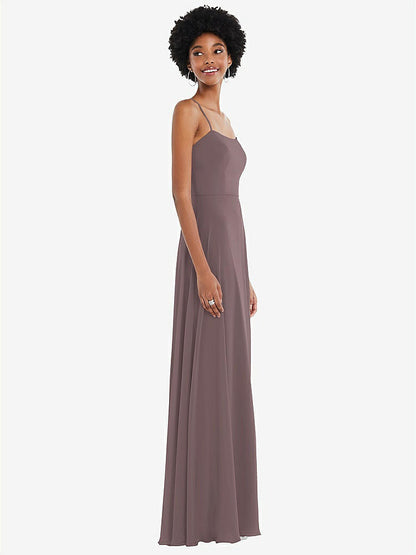 【STYLE: 1559】Scoop Neck Convertible Tie-Strap Maxi Dress with Front Slit【COLOR: French Truffle】
