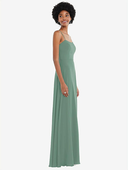 【STYLE: 1559】Scoop Neck Convertible Tie-Strap Maxi Dress with Front Slit【COLOR: Seagrass】