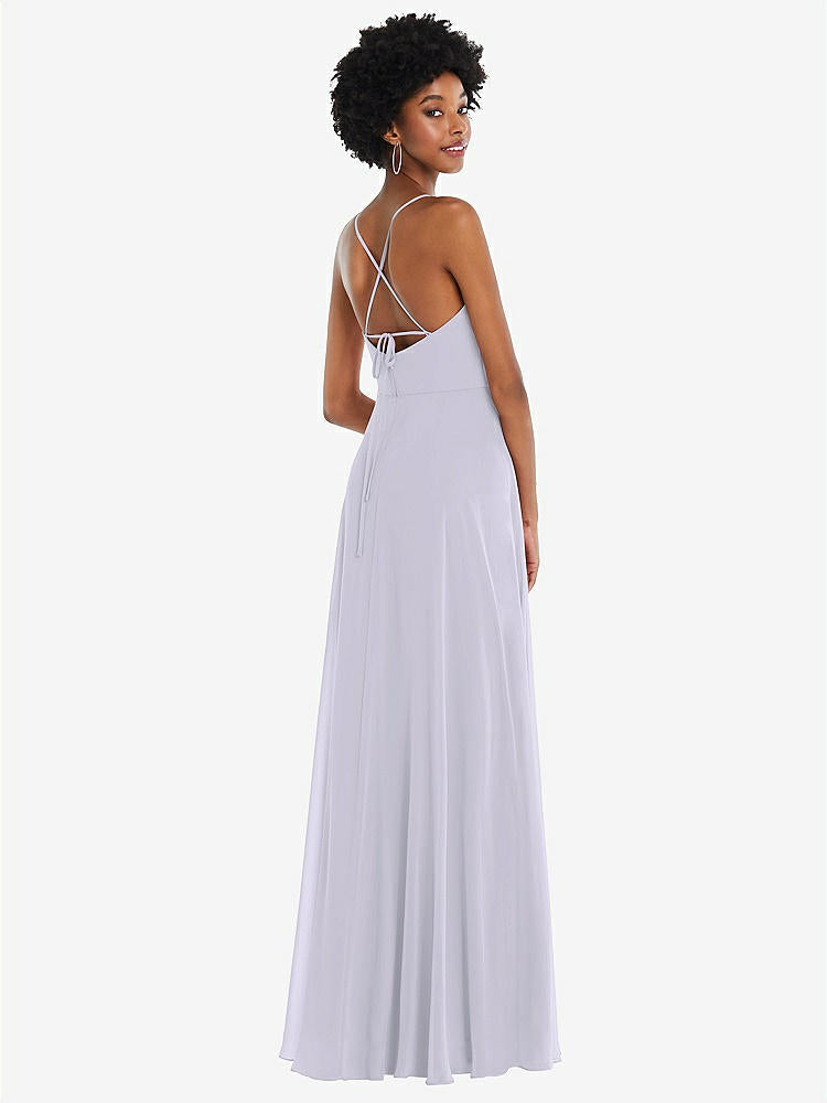 【STYLE: 1559】Scoop Neck Convertible Tie-Strap Maxi Dress with Front Slit【COLOR: Silver Dove】