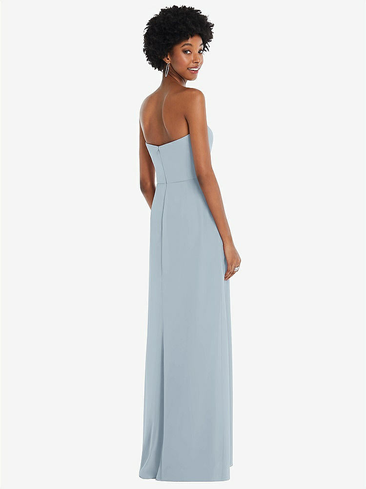 【STYLE: 1563】Strapless Sweetheart Maxi Dress with Pleated Front Slit 【COLOR: Mist】