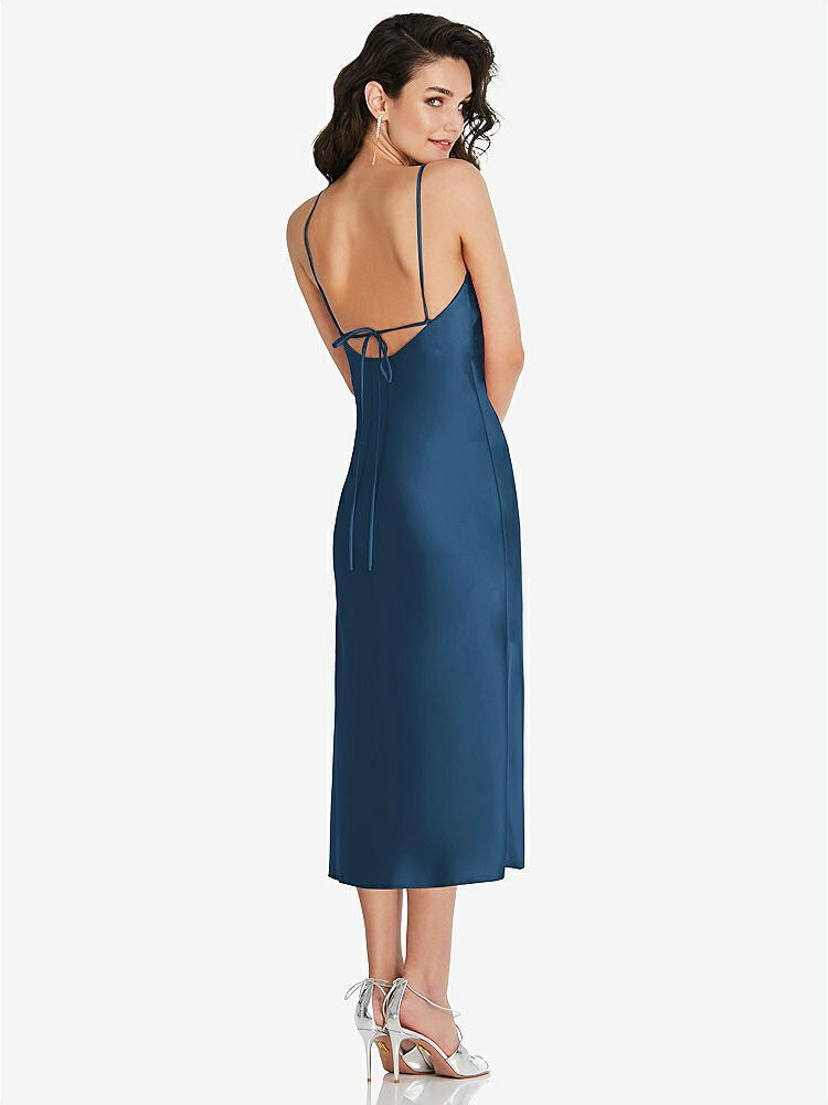 【NEW】【STYLE: 8220】オープンバック コンバーチブル ストラップ MIDI バイアス スリップ ドレス【COLOR: Dusk Blue】【SIZE: 00-30W】
