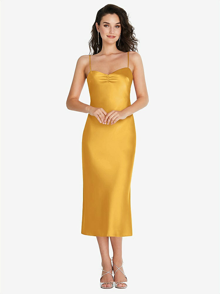 【NEW】【STYLE: 8220】オープンバック コンバーチブル ストラップ MIDI バイアス スリップ ドレス【COLOR: NYC Yellow】【SIZE: 00-30W】